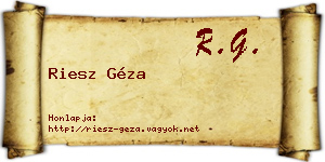 Riesz Géza névjegykártya
