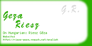 geza riesz business card