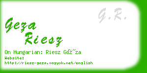 geza riesz business card